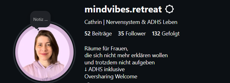 Bio auf Instagram